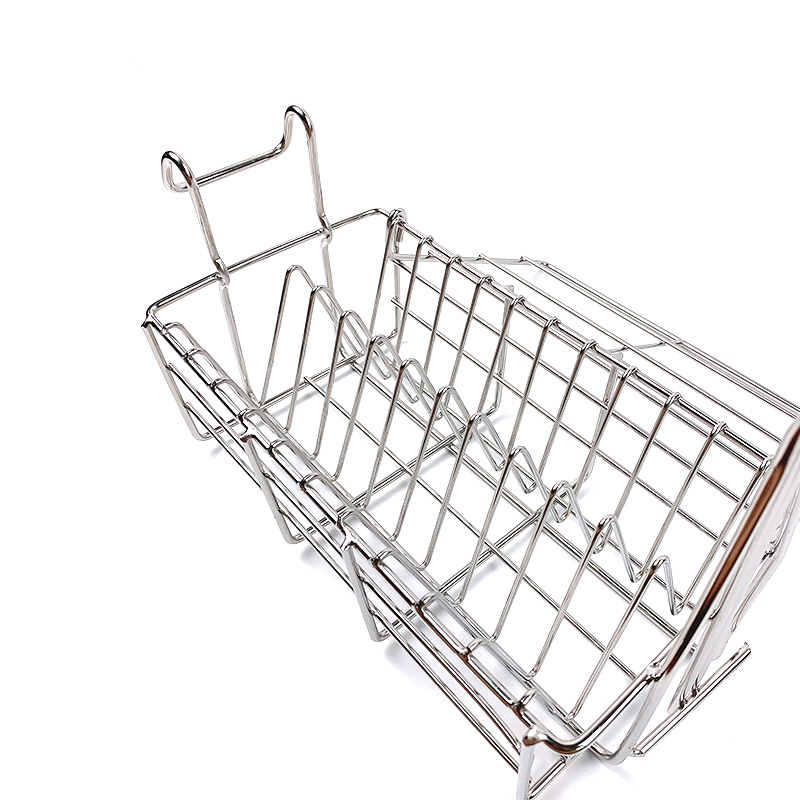 Cesta de freidora rectangular con cubierta abierta.